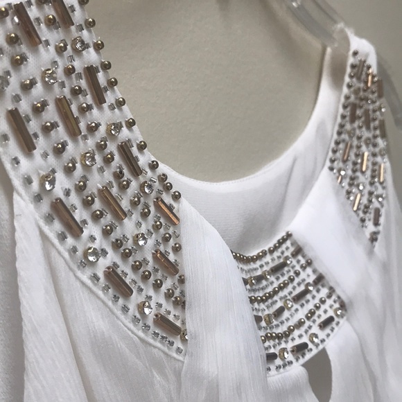 White flowy dress silk. - Picture 5 of 8